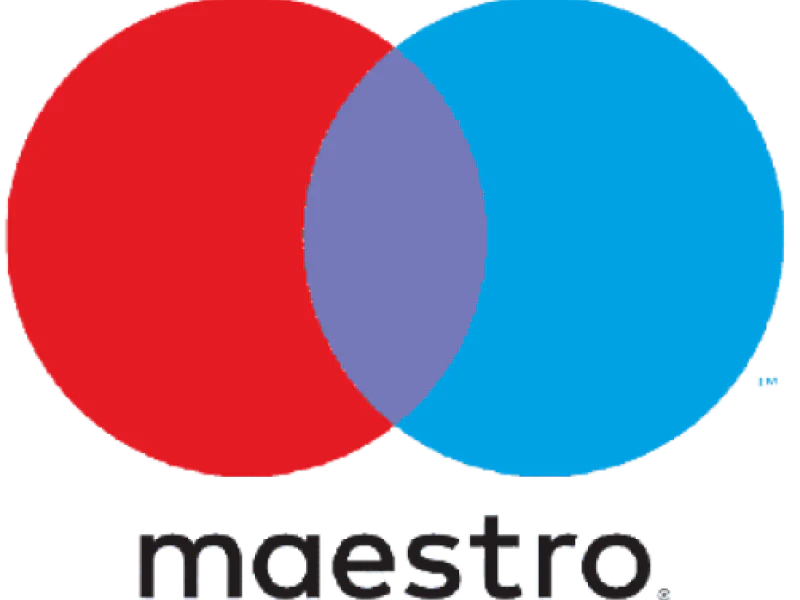 Maestro logo representing secure debit card payments