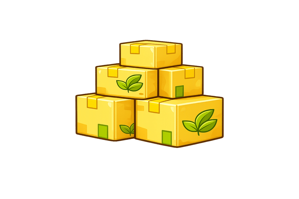 Stacked boxes icon representing olive oil distribution for retailers and wholesalers