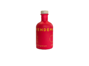 This is Vendema extra virgin olive oil 100 ml red bottle