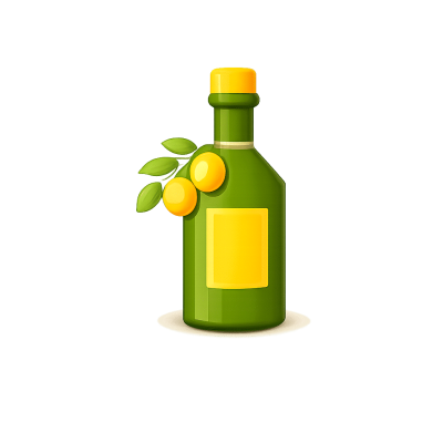 Green bottle icon representing pure Greek extra virgin olive oil